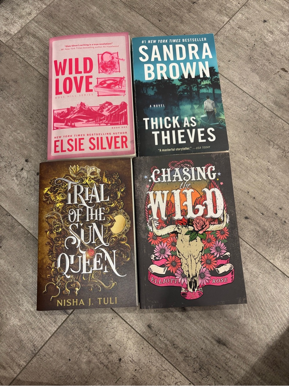 Four Romance Novels Wild Love Thick as Thieves Trial of the Sun Queen